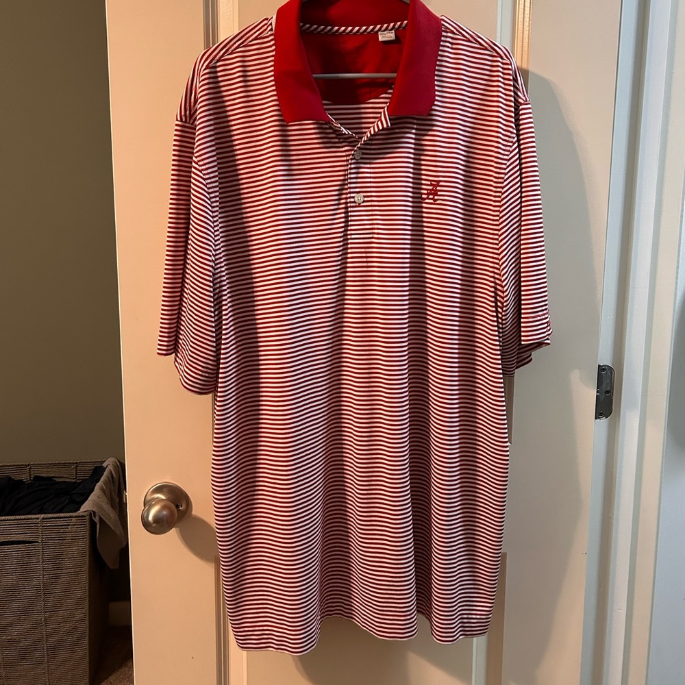 Cutter and Buck script A striped Alabama polo